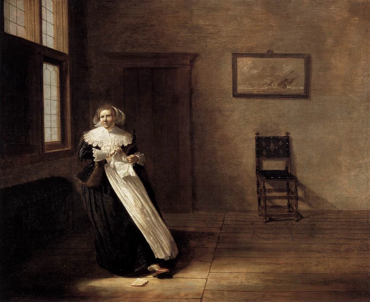 Donna che strappa una lettera - Mittelrheinisches Landesmuseum, Mainz